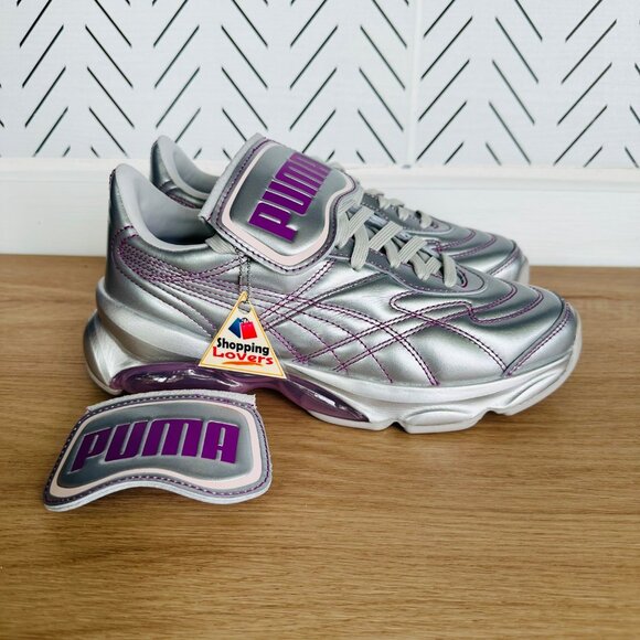 ⭐PUMA x DUA LIPA Cell Dome King ML Trainer Sneaker 6.5 Metallic Silver Pink Y2K - Picture 4 of 11